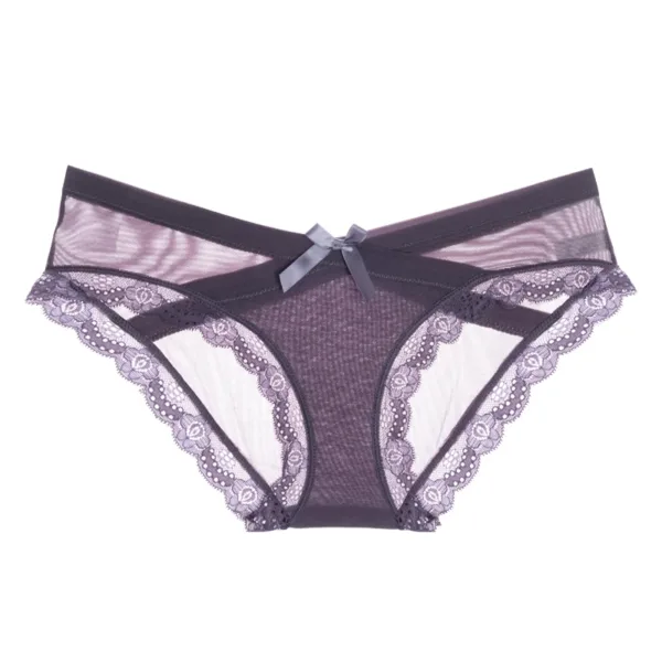 Hot Selling Maternity Pants Mesh Bow Solid Color Breathable Large Elastic Women's Panties Seamless Lace Low Waist V Briefs - Image 7