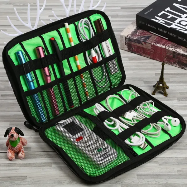 Outdoor Travel Kit Waterproof Nylon Cable Holder Bag Electronic Accessories USB Drive Storage Case Camping Hiking Organizer Bag - Image 2