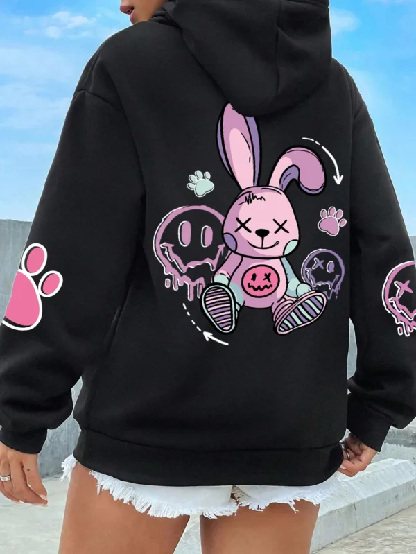 Hip Hop Street Casual Printing Hooded Women Fleece Warm Hoodies Fashion Fur-liner Hoodie S-XXL Tops Woman - Image 6
