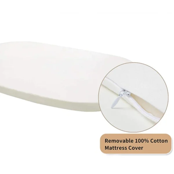 Baby Cradle Mattress Baby Out Basket Mat Nursing Table Mat Newborn Toddler Organic Cotton Foam Mattress with Extra Sheet Liner - Image 7