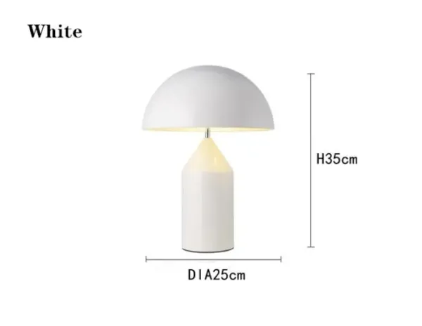 Electroplating Nordic Black White Gold Mushroom Table Lamp for Desk Living Dining Room Bedroom Bedside Metal LED Desktop Decorat - Image 8