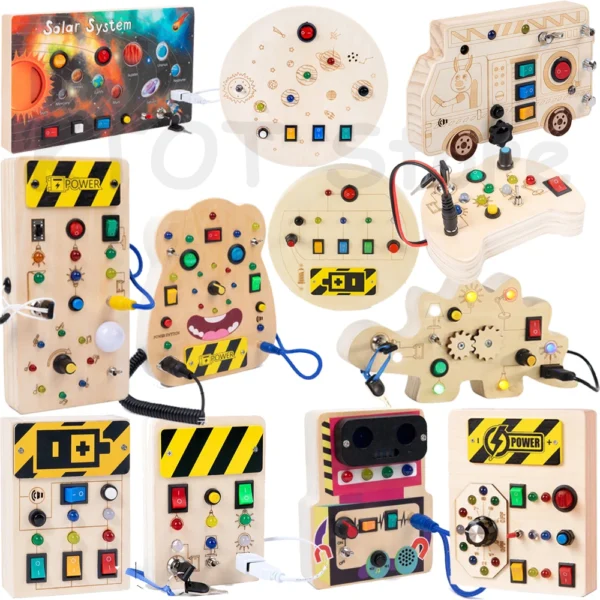 Montessori Busy Board Circuit LED Light Socket ON/OFF Baby Early Hand Fine Cognitive Education Teaching Aids Toy Gifts Busyboard - Image 8