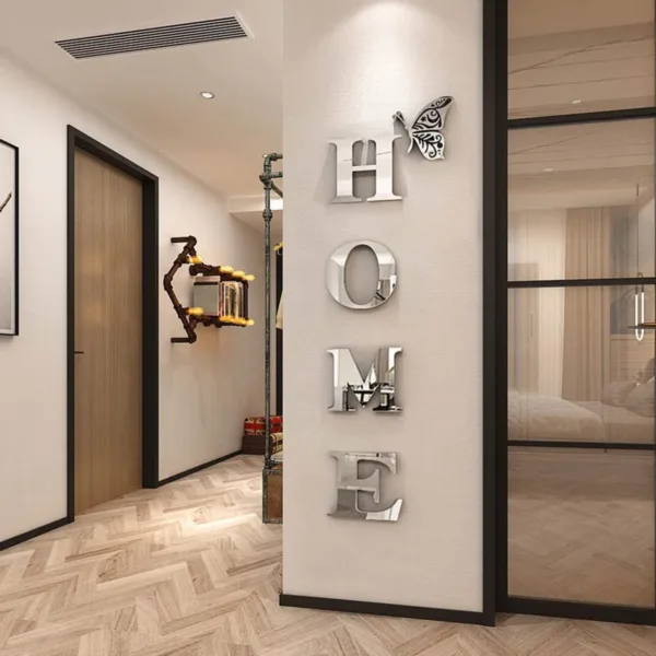 HOME Home Logo 3D Mirror Wall Sticker, Entrance Decoration, Home Decoration - Image 6