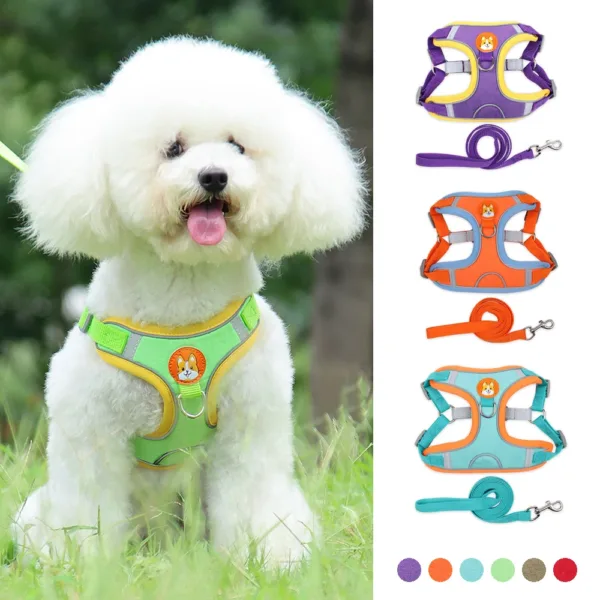 No Pull Pet Dog Harness and Leash Set Adjustable Puppy Cat Harness Vest Reflective Walking Lead Leash For Small Dogs Chihuahua - Image 2