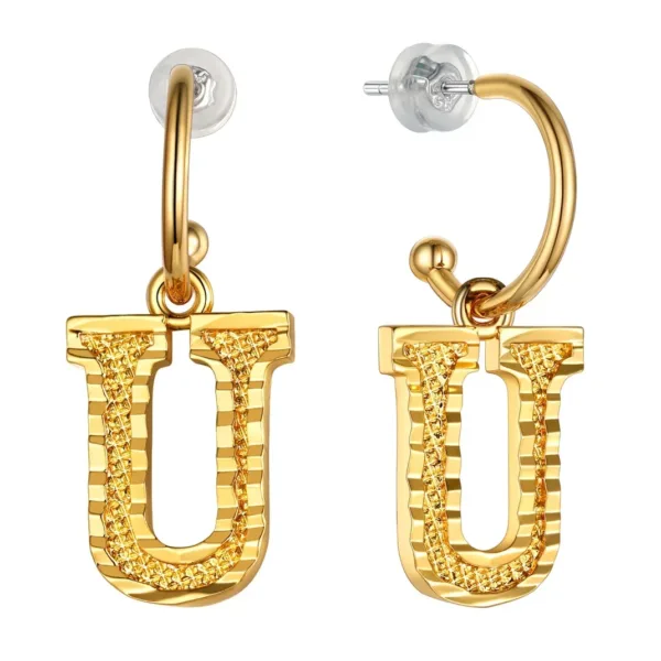 Vintage Gold Alphabet Earrings - Image 27