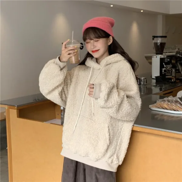 Harajuku Hoodies Women Casual Loose Long Sleeved Sweatshirts Cute Little Bear Ear Hoodie Ladies Fashion Sweatshirt Woman Clothes - Image 10