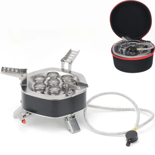 6800W 12800W 18000W Portable Outdoor Stove Camping Gas Stove Folding head Burner Strong Fire Stove with Storage Bag For Hiking - Image 6