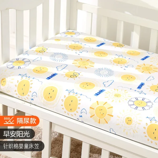 120*60cm Cotton Crib Pad For Children Waterproof Breathable Knitted Bed Sheet For Babies Mattress CoverFor Newborns - Image 8