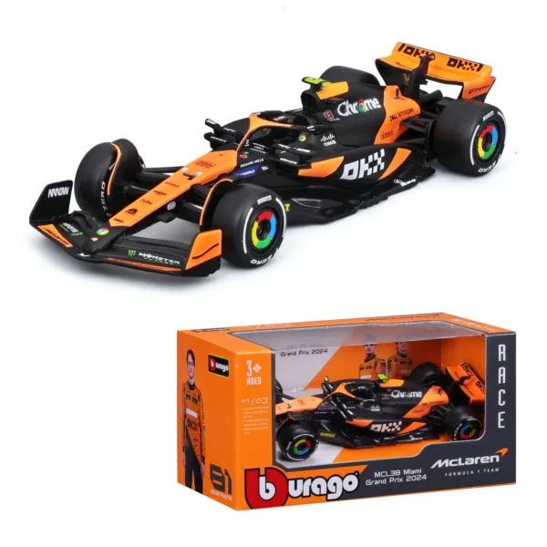 Bburago 1:43 2024 F1 Mclaren Mcl38 Monaco Grand Prix F1 Alloy Miniature Diecast Model #4 #81 Lando Norris ﻿F1 Car Toys Gift - Image 11
