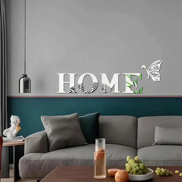 HOME Home Logo 3D Mirror Wall Sticker, Entrance Decoration, Home Decoration - Image 7