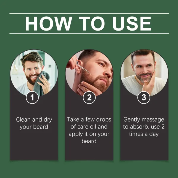 Men Beard Nourishing Oil Trim Care Reduce Loss Strengthen Soften Prevent Frizz Improve Nourish Promote Regrowth Beard Growth Oil - Image 6