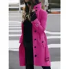 Wool Blend Women's Coat Outerwears Winter Warm Female Jackets Single Breasted Turn-down Collar Long Women's Clothes - Image 2