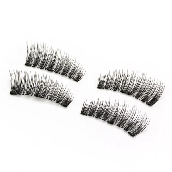 Three Magnet False Eyelashes Handmade Naturally Realistic Quick Paste Reuse 3D Magnetic False Eyelashes - Image 4