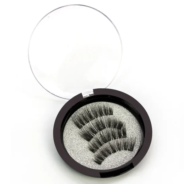 Three Magnet False Eyelashes Handmade Naturally Realistic Quick Paste Reuse 3D Magnetic False Eyelashes - Image 6