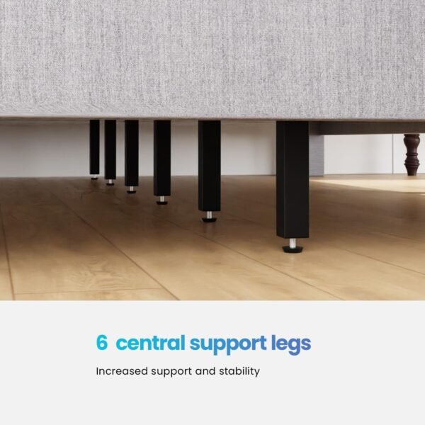Upholstered Platform Bed Frame with Fabric Headboard and Wooden Slats Support - Image 5