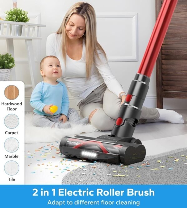 ORFELD Cordless Vacuum Cleaner Stick Vacuum 26Kpa 45Mins 1.5L Lightweight A16 - Image 3
