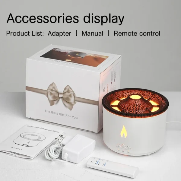 KINSCOTER Volcano Flame Aroma Diffuser Jellyfish Smoke Ring Air Humidifier 360ml Aromatherapy Essential Oil Diffuser Cool Gift - Image 7