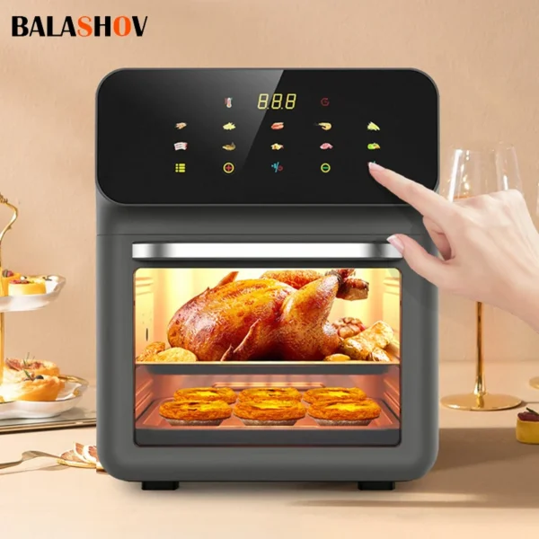 10L Large Capacity Electric Air Fryers Oil-free Automatic Household Kitchen 360°Baking Convection Oven Deep Fryer without Oil - Image 2