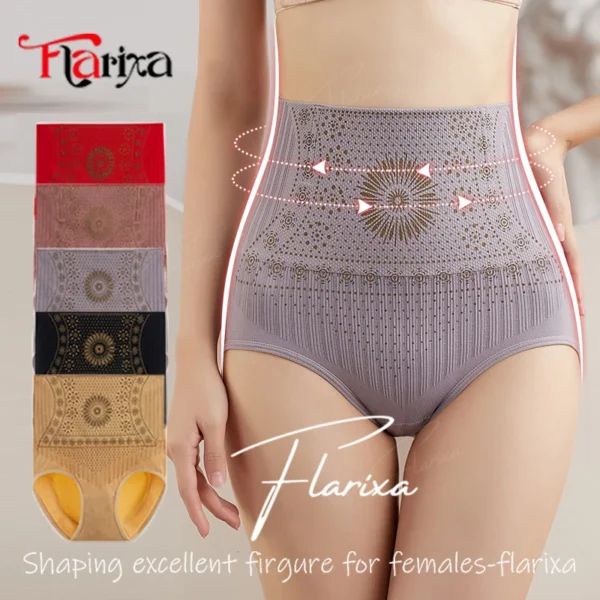 Flarixa High Waist Seamless Shaping Briefs Slimming Panties Women Faja Postpartum Abdominal Pants Body Shaper Underwear Slimmer - Image 6