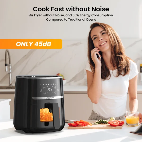 5 Quart Digital Display Air Fryer Toaster Oven Combo with 8 Cooking Presets Oilless Cooker,Visible Window,Dishwasher Safe Basket - Image 2