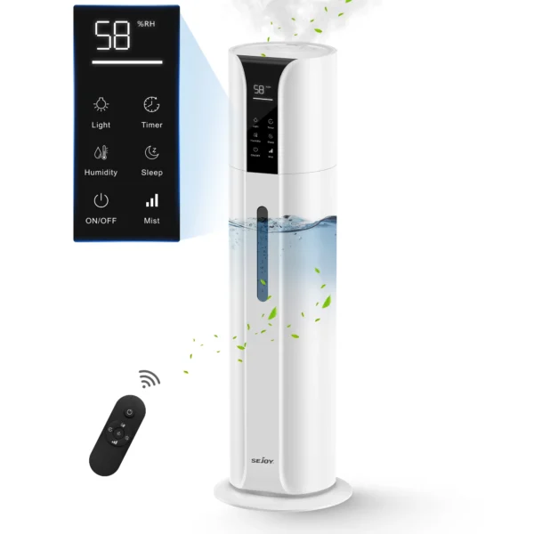 SEJOY Humidifiers for Bedroom Large Room, 9L/2.4Gal Cool Mist Top Fill Humidifier with Essential Oil 360°Nozzle for Baby Office - Image 5