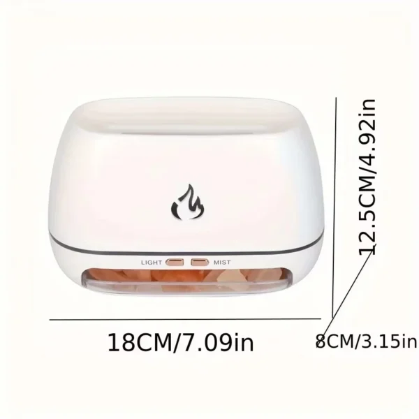 New Himalayan Crystal Salt Stone Aroma Air Humidifiers 3D Flame Fire Colorful Night Light Aromatherapy Essential Oil Diffuser - Image 6
