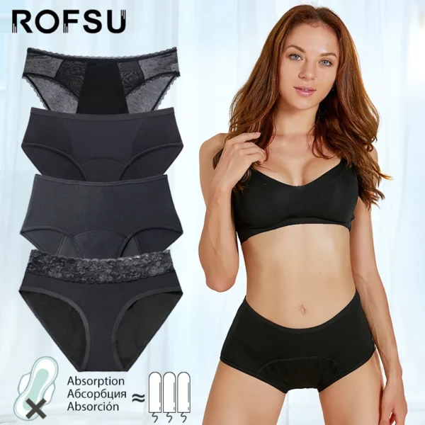 Women Menstrual Period Panties Underwear 4 Layers Plus Size Heavy Flow Absorbency Leakproof Physiological Sanitary Lingerie - Image 8