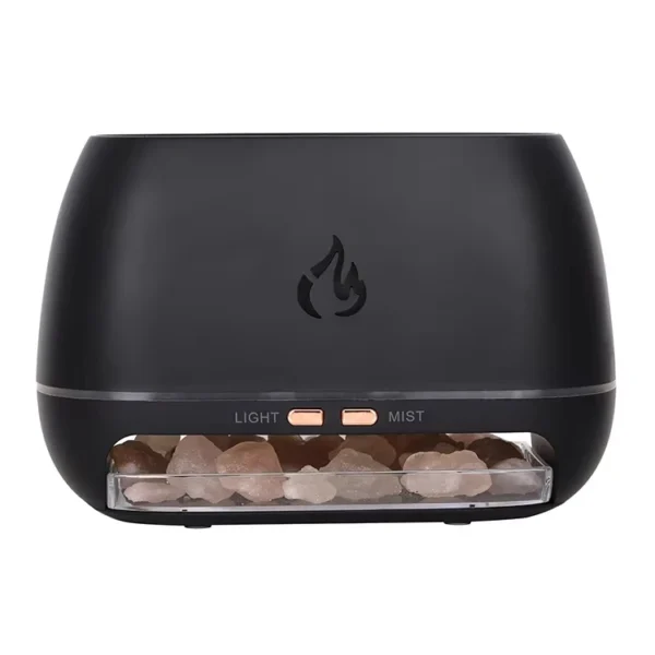 New Himalayan Crystal Salt Stone Aroma Air Humidifiers 3D Flame Fire Colorful Night Light Aromatherapy Essential Oil Diffuser - Image 4