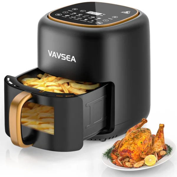VAVSEA 10-in-1 Air Fryer with Clear Window, 1600W Hot Airfryer Oven with Digital LED Touch Screen, and Non-Stick Basket,6.5QT, - Image 4