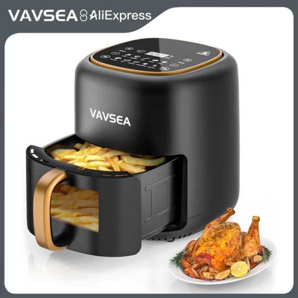 VAVSEA 10-in-1 Air Fryer with Clear Window, 1600W Hot Airfryer Oven with Digital LED Touch Screen, and Non-Stick Basket,6.5QT, - Image 5
