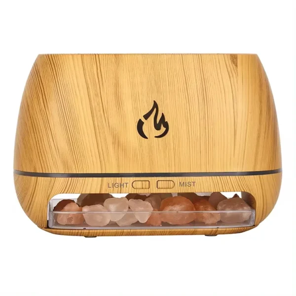 New Himalayan Crystal Salt Stone Aroma Air Humidifiers 3D Flame Fire Colorful Night Light Aromatherapy Essential Oil Diffuser - Image 8