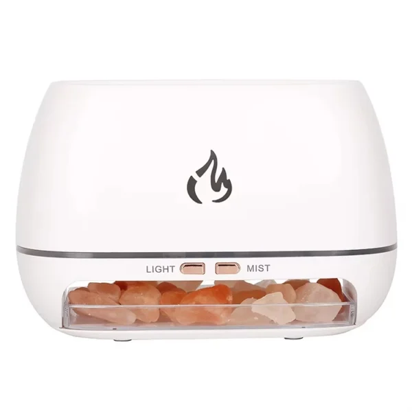 New Himalayan Crystal Salt Stone Aroma Air Humidifiers 3D Flame Fire Colorful Night Light Aromatherapy Essential Oil Diffuser - Image 2
