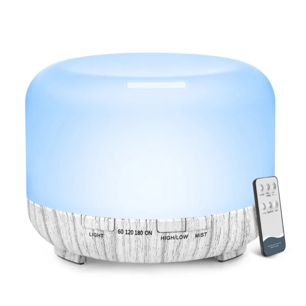 500ML Aroma Diffuser (Oils Optional), 5V 2A Essential Oil Aromatherapy Diffuser Humidifier with Remote Control for Home Office - Image 5
