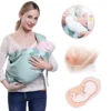 Baby Wrap Newborn Sling Dual Use Infant Nursing Cover Carrier Mesh Fabric Breastfeeding Carriers Up To 130 Lbs (0-36M) - Image 4