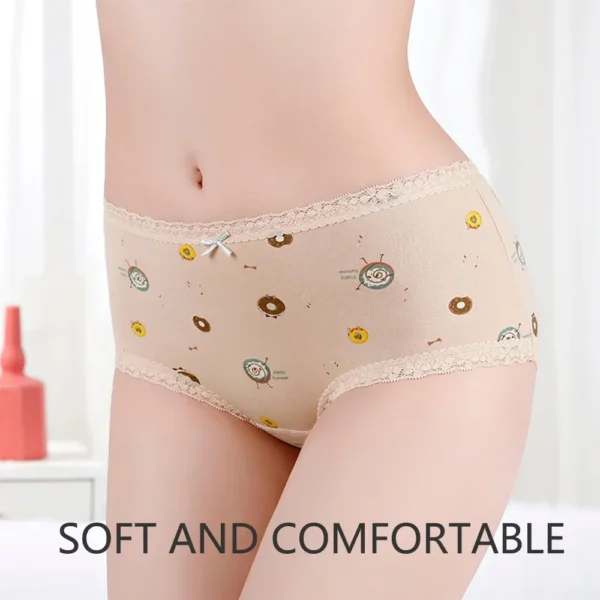 3pcs Menstrual Panties Girls Mid Waist Cartoon Bear Cotton Period Briefs Soft Leak proof Absorbent Incontinence Underwear S-XL - Image 5