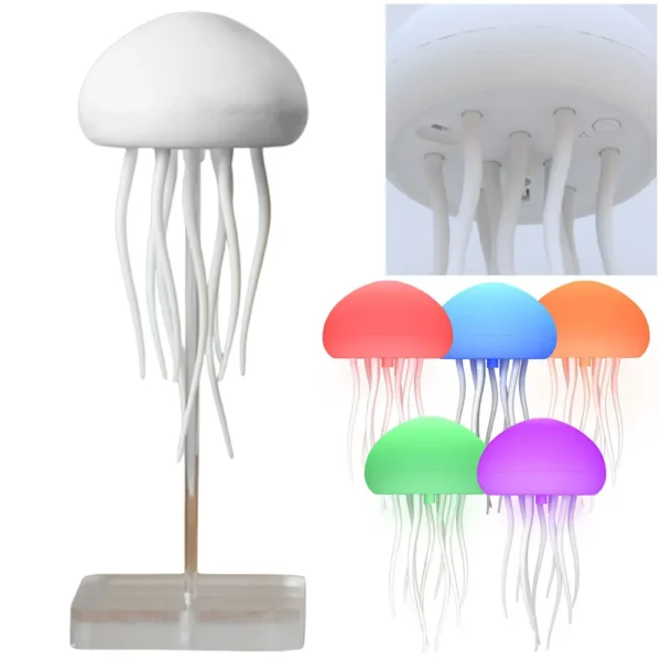 Jellyfish Light Voice Control Atmosphere Night Lights Type-C Charging Bedside Lamp Flexible Tentacles for Holiday Children Gifts - Image 3
