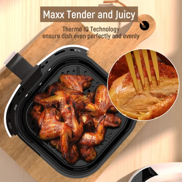 Air Fryer, Fabuletta 4.2QT Air Fryer Oven With 9 Customizable Cooking Programs,Tempered Glass Display, Dishwasher-Safe Nonstick - Image 4
