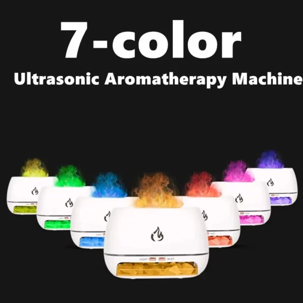 New Himalayan Crystal Salt Stone Aroma Air Humidifiers 3D Flame Fire Colorful Night Light Aromatherapy Essential Oil Diffuser - Image 9