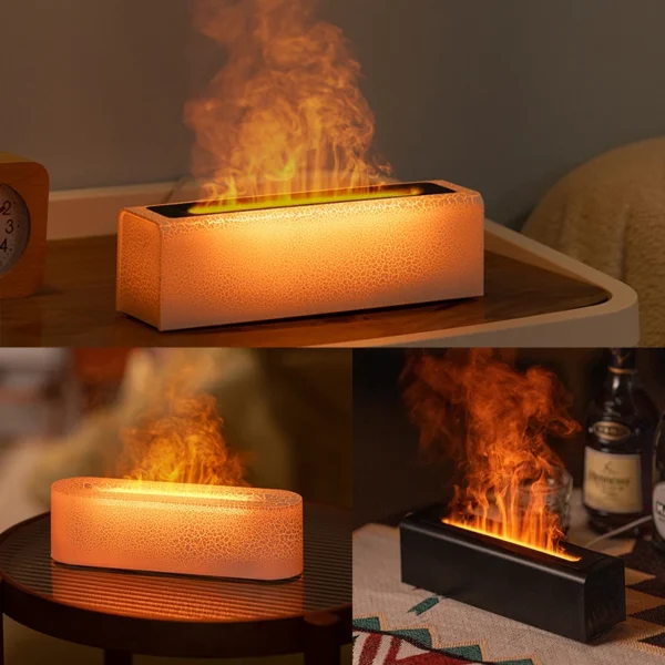 KINSCOTER Essential Oil Aroma Diffuser Flame Air Humidifier Ultrasonic Cool Mist Difusor with RGB Realistic Fire Night Light - Image 9