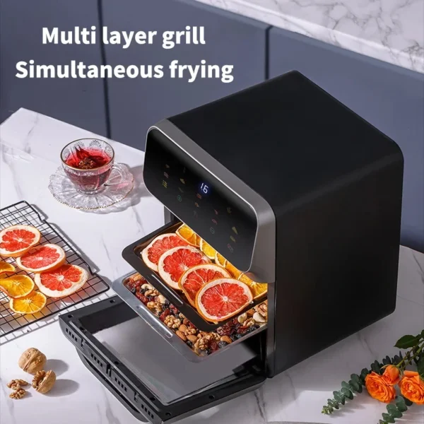 10L Large Capacity Electric Air Fryers Oil-free Automatic Household Kitchen 360°Baking Convection Oven Deep Fryer without Oil - Image 3
