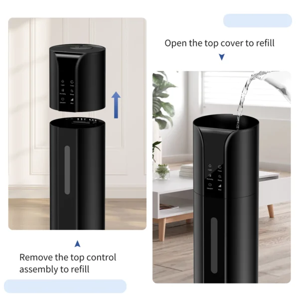 SEJOY Humidifiers for Bedroom Large Room, 9L/2.4Gal Cool Mist Top Fill Humidifier with Essential Oil 360°Nozzle for Baby Office - Image 2