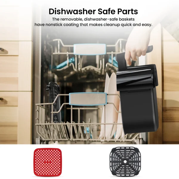 5 Quart Digital Display Air Fryer Toaster Oven Combo with 8 Cooking Presets Oilless Cooker,Visible Window,Dishwasher Safe Basket - Image 4