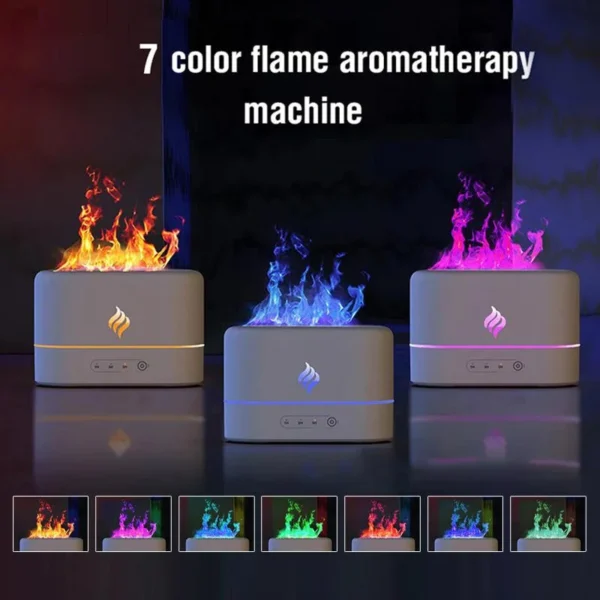 7 colors Fire Flame Air humidifier Cool Mist Usb Led change color Aroma Essential Oil Diffuser h2o air humidifier Room Freshener - Image 6