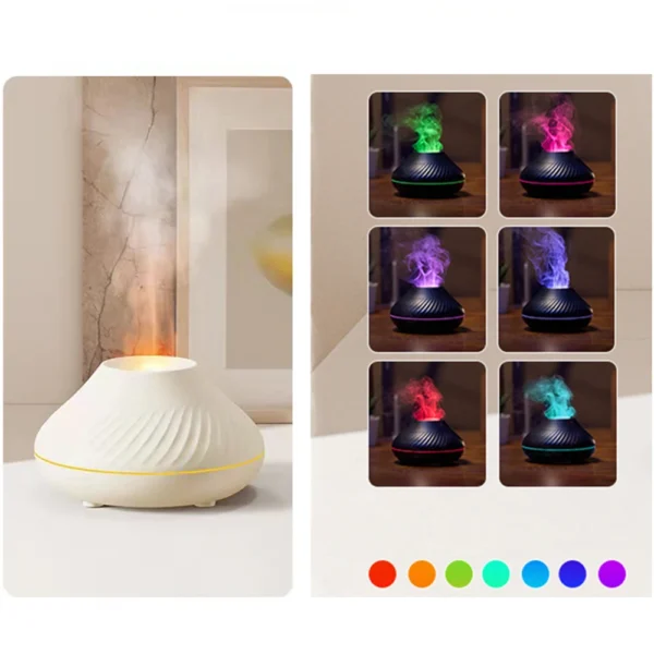 Volcanic Flame Aroma Diffuser Essential Oil Lamp Use Electric Air Humidifier Cool Mist Maker With LED Night Light For Home - Image 6
