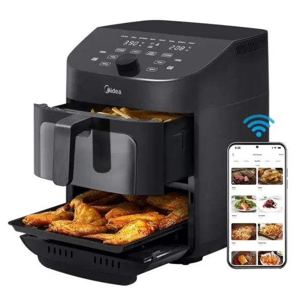 Mi dea 8 in 1 Dual Air Fryer 11 Quart with 2 Independent Frying Baskets Large Capacity Clear Windows, Smart Sync Finish - Image 2