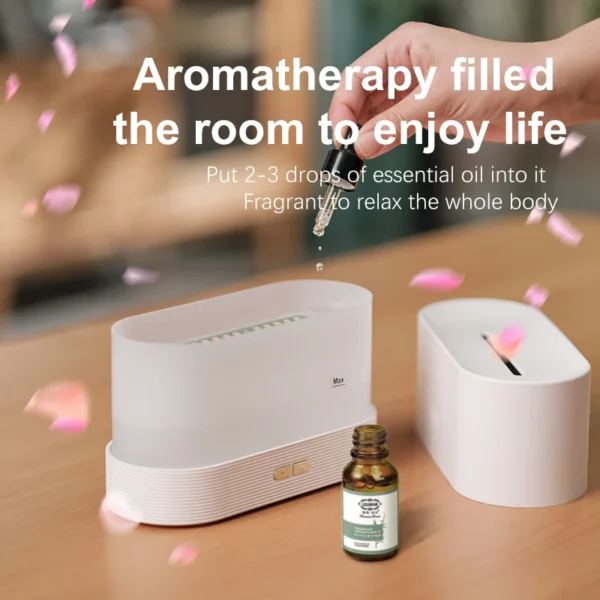 7 colors Fire Flame Air humidifier Cool Mist Usb Led change color Aroma Essential Oil Diffuser h2o air humidifier Room Freshener - Image 8