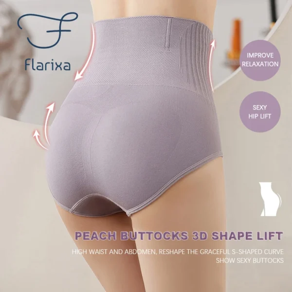Flarixa High Waist Seamless Shaping Briefs Slimming Panties Women Faja Postpartum Abdominal Pants Body Shaper Underwear Slimmer - Image 2