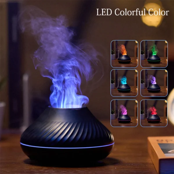 Volcanic Flame Aroma Diffuser Essential Oil Lamp Use Electric Air Humidifier Cool Mist Maker With LED Night Light For Home - Image 4