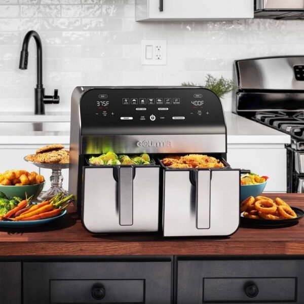 Gourmia 10-Qt. Dual Basket Digital Air Fryer with Smart Finish and Match Cook - Image 6