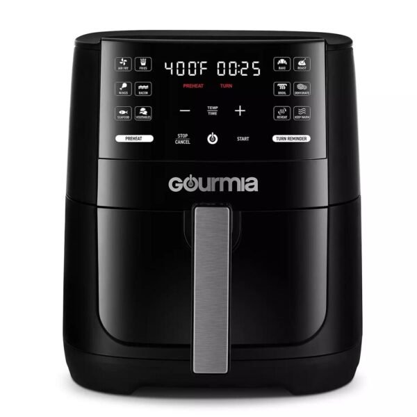Gourmia 6-qt. Air Fryer - 12 One-Touch Cooking Functions include a variety